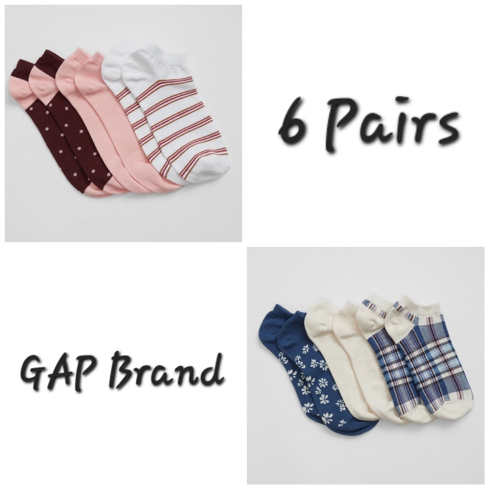 👀50% OFF👀🧦NWT‼️ GAP brand Coordinating Ankle Socks, 2 sets (6 pairs total)